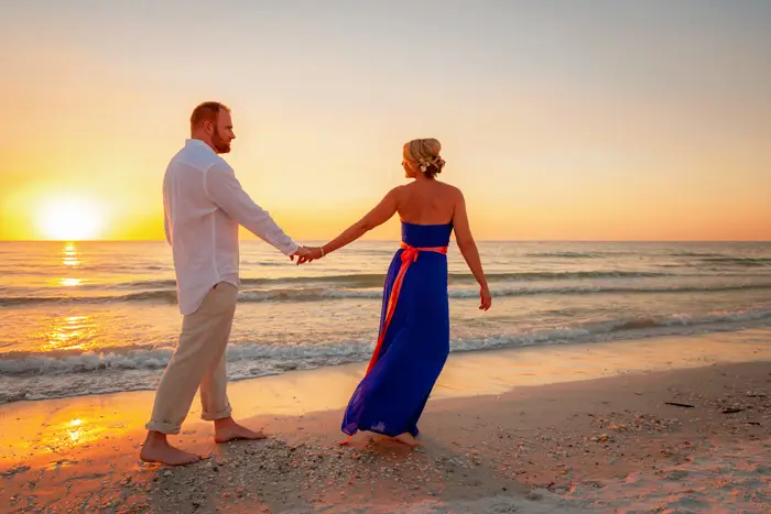 beach elopement photographer at Captiva Island beach wedding