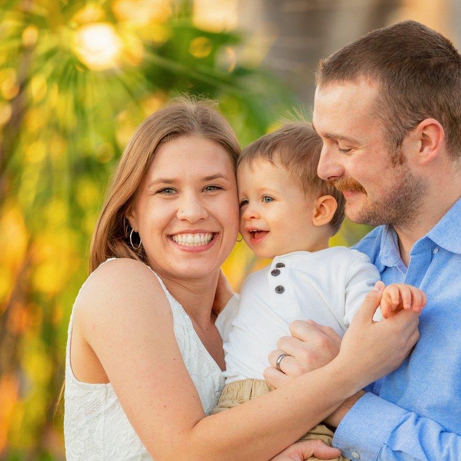 beach toddler and family photo